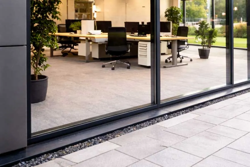 Klare Glasfront nach der Glasreinigung